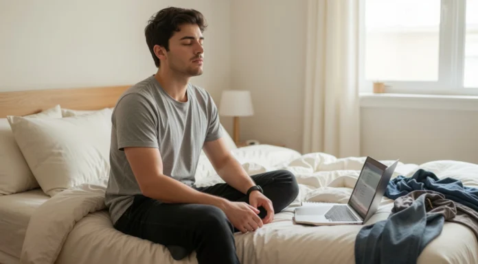 7 Daily Habits to Build Resilience and Mental Strength Person practicing morning grounding and breathing exercises to build resilience and mental strength through daily habits