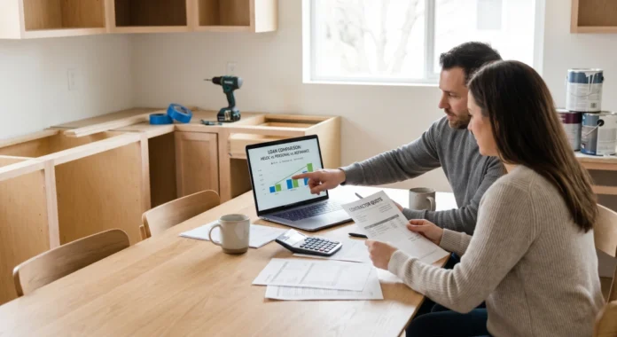 Home Improvement Financing: HELOC vs. Personal Loan vs. Cash-Out Refi Home renovation financing options comparison - HELOC, personal loan, and cash-out refinance for kitchen remodel