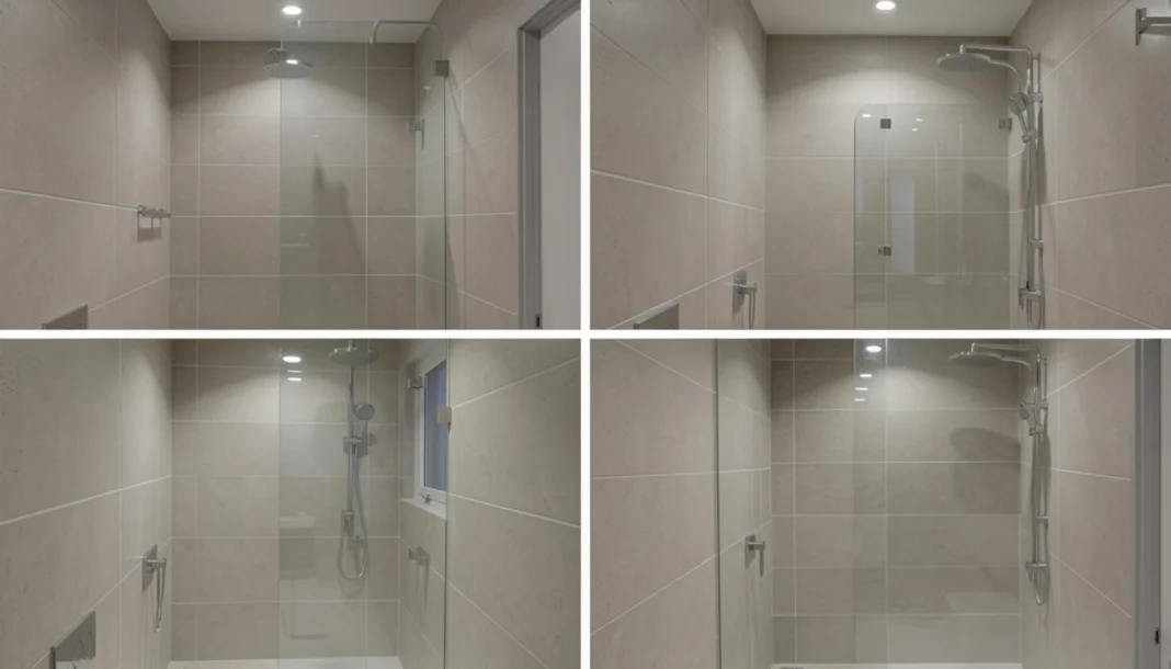 Hardwood vs Vinyl vs Laminate vs Tile flooring comparison showing four different floor types side by side