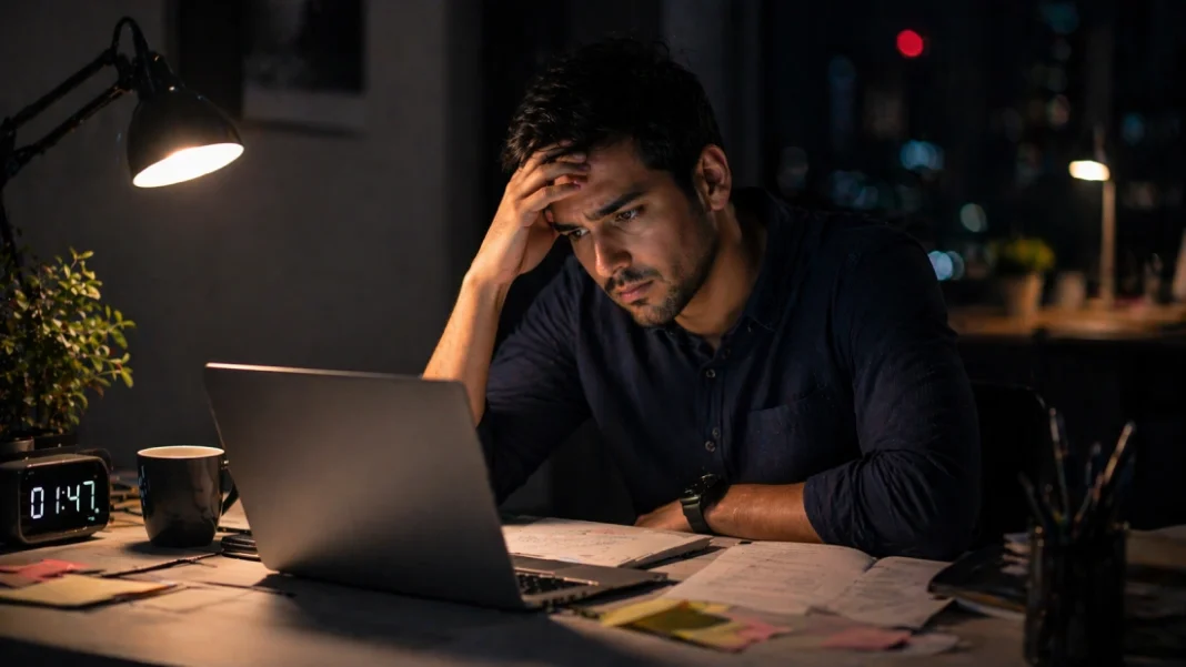 Person clearing their mind to stop overthinking and make a confident decision