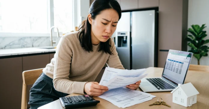Fix Credit Score for Mortgage: 6-Month Step-by-Step Plan Homebuyer reviewing credit reports and mortgage documents to improve credit score for a home loan.