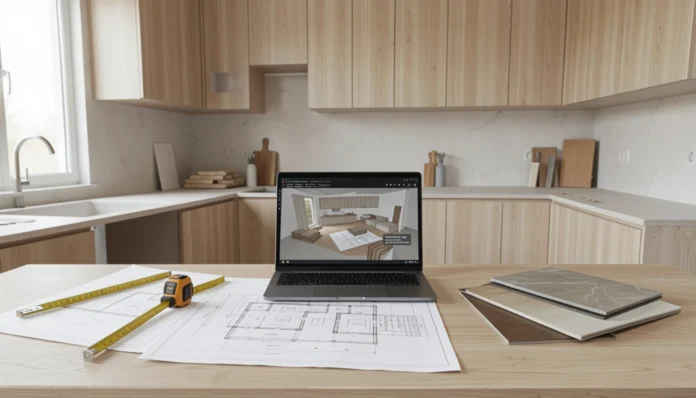 Kitchen Remodel Planning: Layout, Storage, Lighting and Budget Modern kitchen remodel planning showing layout design, storage solutions, lighting fixtures, and budget considerations for home renovation