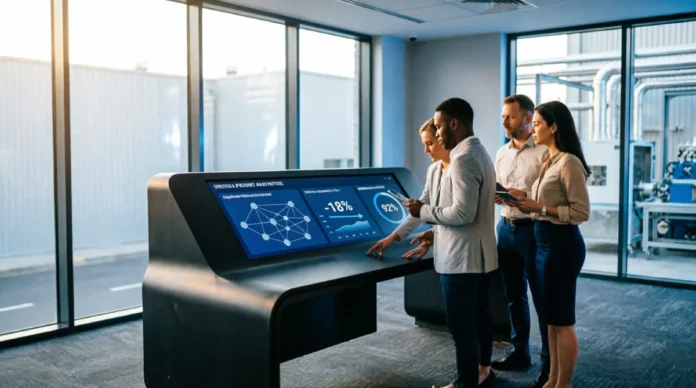 Top Business Trends to Watch in 2026 Manufacturing leadership team reviewing procurement workflow automation metrics and AI infrastructure readiness on integrated operations dashboard, illustrating why data foundations determine technology ROI in 2026