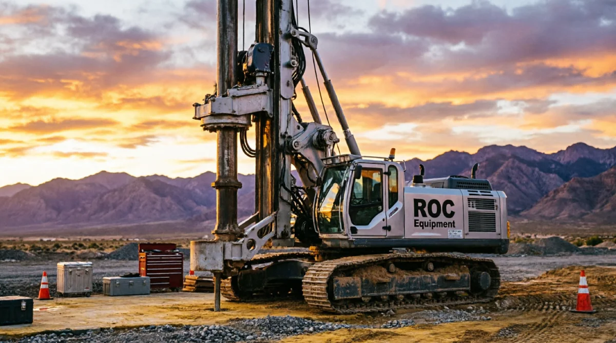 ROC Equipment deep-foundation drilling rig on a job site