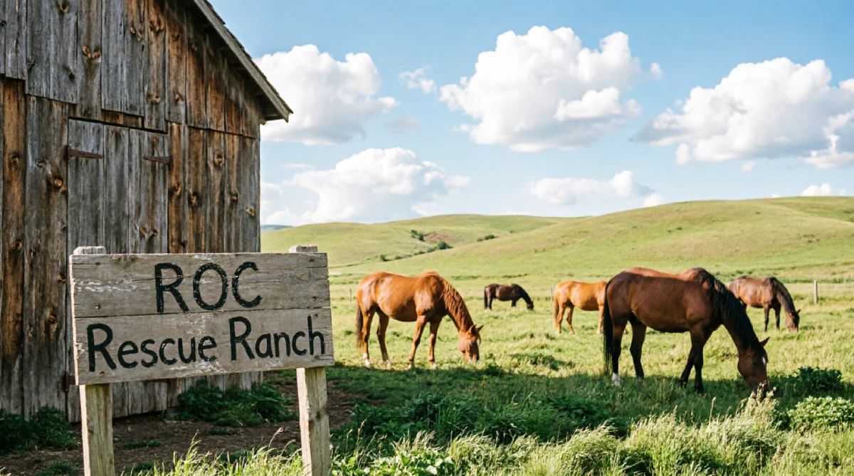 Horses at ROC Rescue Ranch animal sanctuary